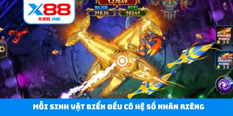 Mỗi sinh vật biển đều có hệ số nhân riêng