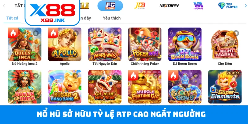 Nổ hũ sở hữu tỷ lệ RTP cao ngất ngưởng