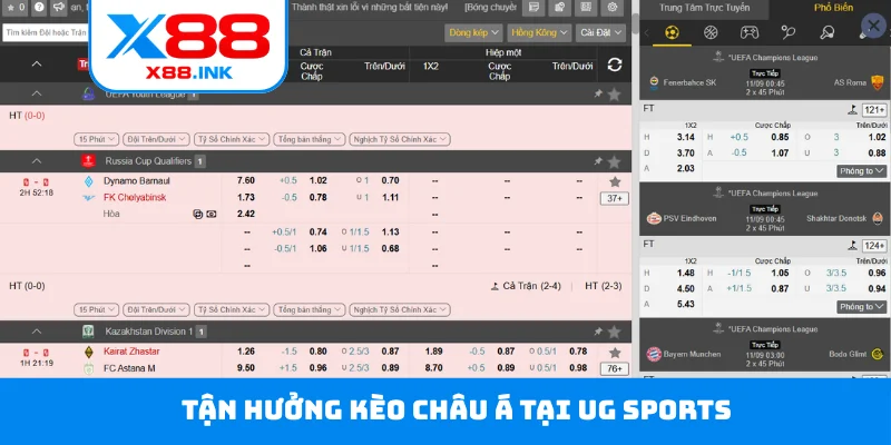 Tận hưởng kèo châu Á tại UG Sports