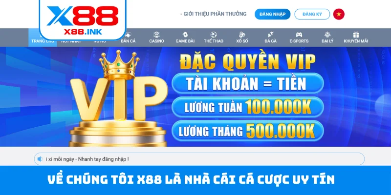 Về chúng tôi X88 là nhà cái cá cược uy tín